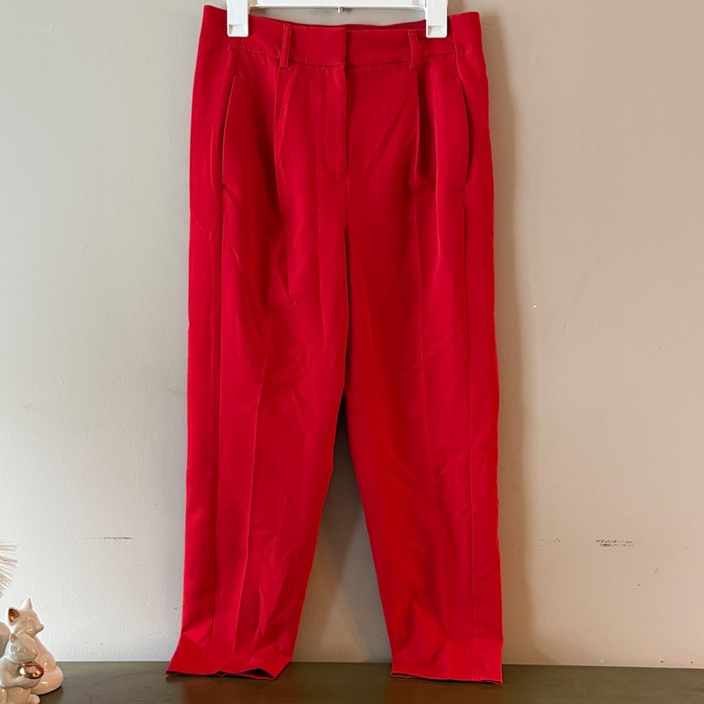 Express Vibrant Red Women's High Waisted Dress Pants